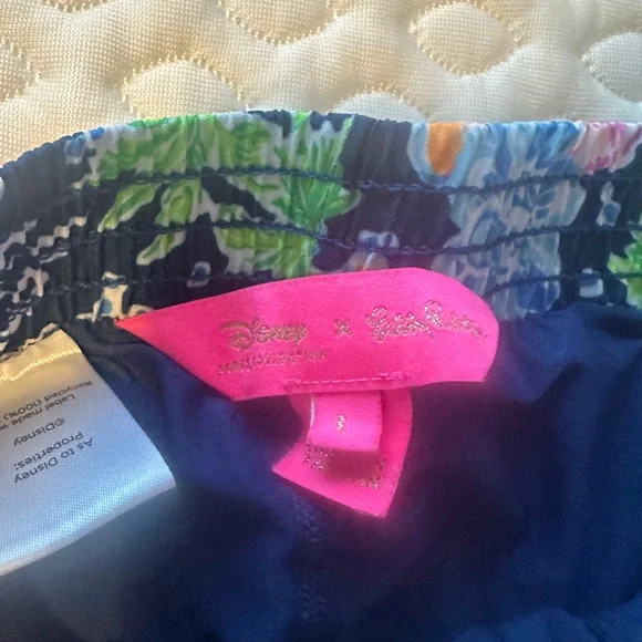 Lilly Pulitzer x Disney Floral Athletic Shorts - Navy and Multicolor - Picture 2 of 4